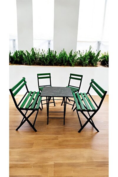 Sofmina 2-2-1-1 Balkon Bahçe Mutfak Bistro Set Katlanır Masa-sandalye 6 kişilik