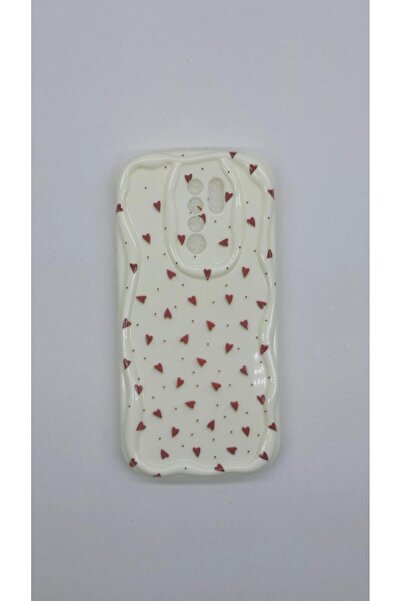 Xiaomi Redmi Note 8 Pro Compatible Soft Silicone Case with Red Heart Pattern Camera Protection