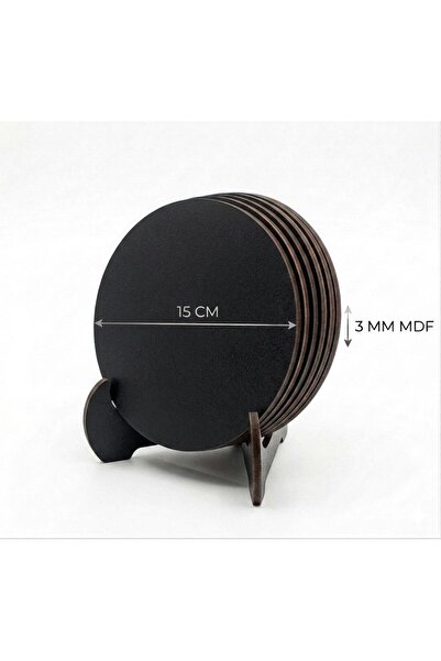 MRX -HOME 15 CM 6’lı Yuvarlak MDF Bardak Altlığı Seti | Kupa Fincan Nihale + ...