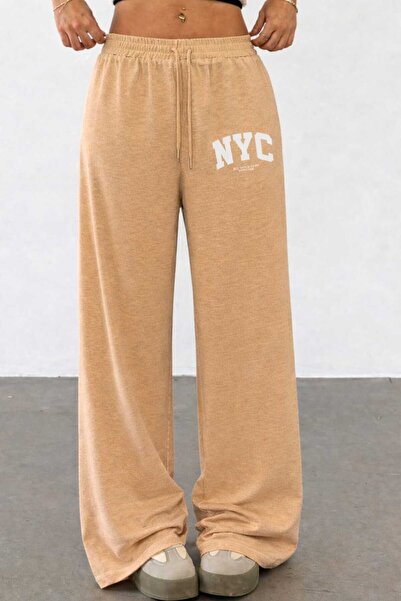 Le Vion Γυναικείο παντελόνι φόρμας με στάμπα, σε μεγάλο μέγεθος, με φαρδιά μπ...