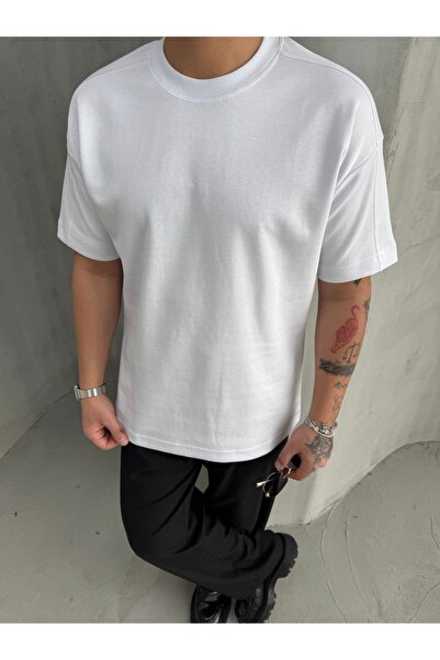 KeepRising Erkek Oversize Bisiklet Yaka Tshirt - Erkek Bisiklet Yaka Tişört