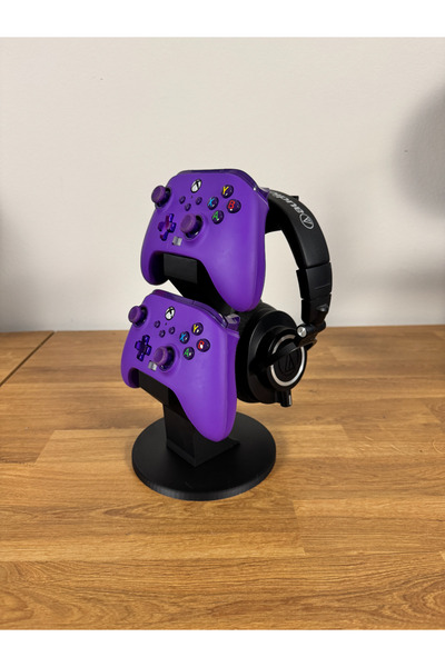 PrintKuca Xbox Uyumlu 2'li Gamepad Standı ve Kulaklık Tutucu Masaüstü Düzenle...