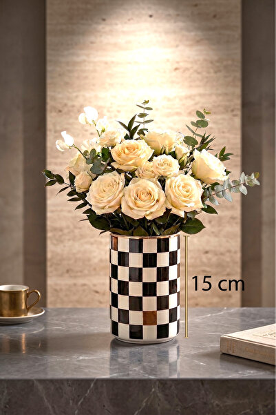 color house Κεραμικό βάζο με χρυσή επιχρύσωση και λεπτομέρειες (Μήκος: 15 εκ....