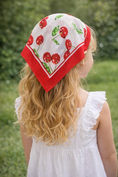 Honeybeeatelier Cherry Themed Adult and Children's Bandana Scarf