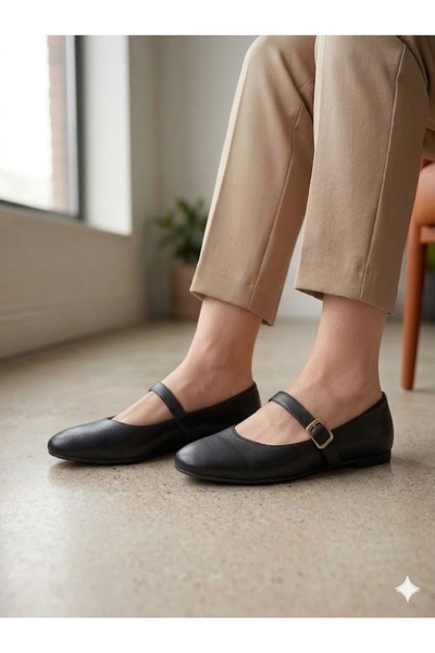 MODAPAPUÇ Pantofi de balerină eleganți pentru femei, cu detaliu de cataramă d...