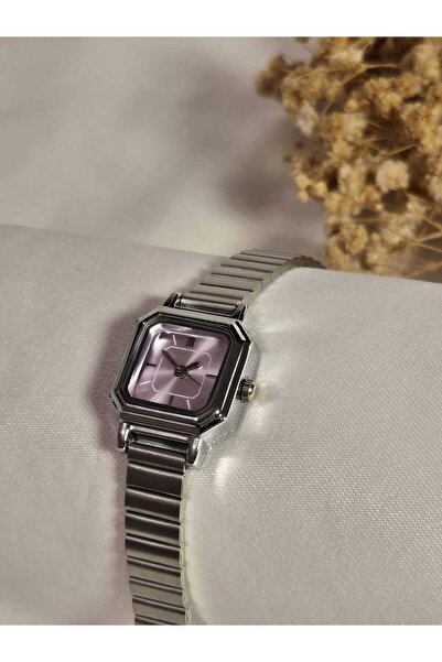 Roseliere Jewelry Lila Kadran Parlak Silver Çelik Kordon Saat Günlük Kullanım...