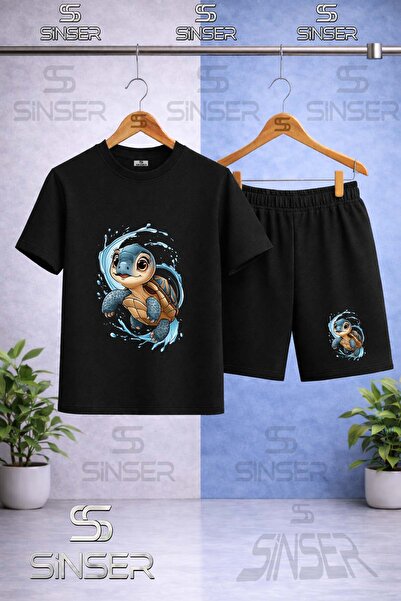 SS SİNSER Παιδικό T-Shirt με στάμπα KARETTE KARETTA IN THE WATER - Σετ σορτς