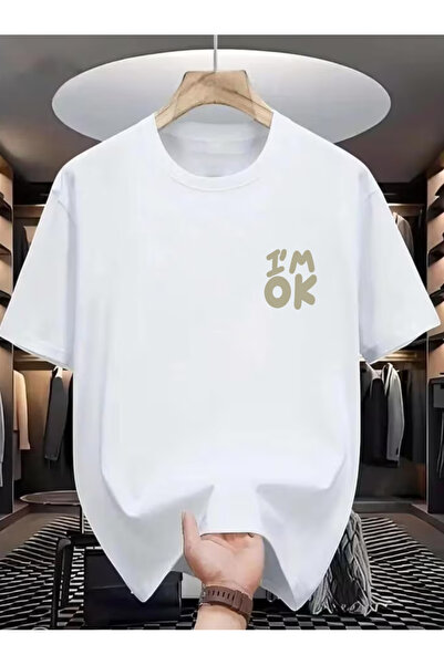 SUNFREE I'M OK Μπλουζάκι Unisex με στάμπα, Oversize, με λαιμόκοψη ποδηλάτου κ...