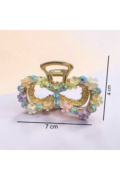 bacoss group Oval Design Flowered Multicolor Metal Clasp (Bc-1289)