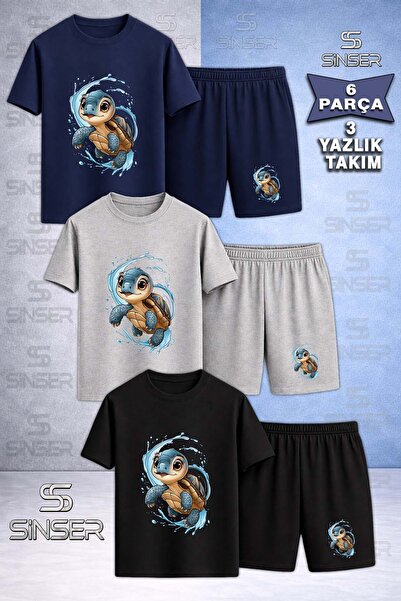 SS SİNSER Παιδικό T-Shirt KARETTE KARETTA IN THE WATER με στάμπα και λαιμόκοψ...