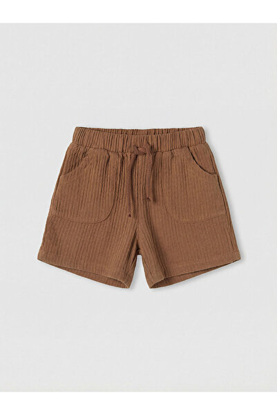 LC Waikiki Two Mt Shop Quality Lcw Baby Brown Baby Boy Ribbed Shorts