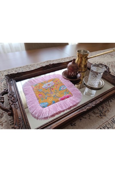 nunuteks evinizi renklendirin Coffee-Colored Fabric Presentation Napkin |   Tasseled Presentation Napkin