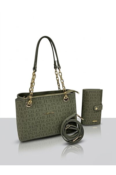 Just Polo Printed Stylish Shoulder Bag and Wallet Combination Shopper Suitabl...