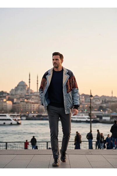 CANMODA (7925) Recien Unisex Γιακάς από γούνα Vintage Αζτέκικο Μπουφάν Oversi...