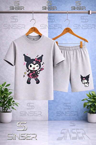 SS SİNSER Children's Kromi Guitar Printed Crew Neck T-Shirt - Shorts Set