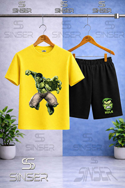 SS SİNSER Παιδικό μπλουζάκι με στάμπα HULK GIANT FIST - Σετ σορτς