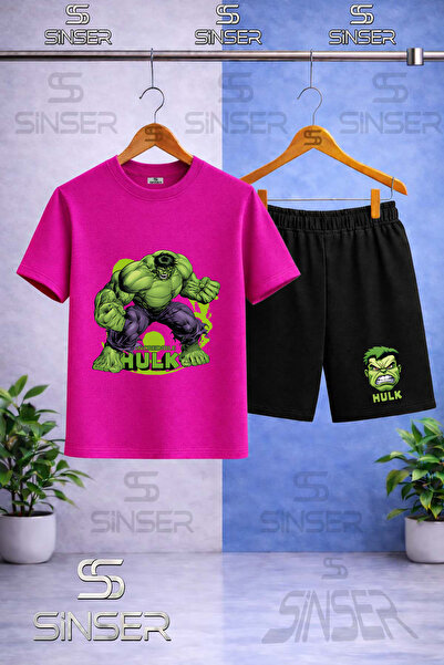 SS SİNSER Παιδικό μπλουζάκι με στάμπα HULK EL SQUASHED GREEN CANVAS με λαιμόκ...