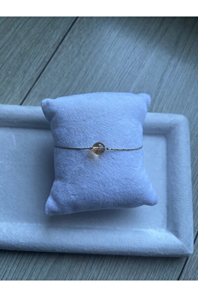 Pel Design 8 mm Citrine Stone Gold Color Cord Bracelet & Anklet Handmade