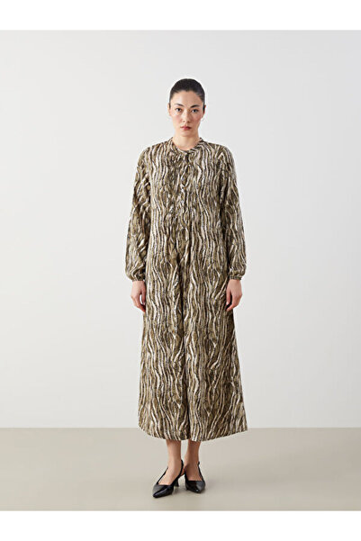 LC Waikiki Crew Neck Patterned A-Line Dress