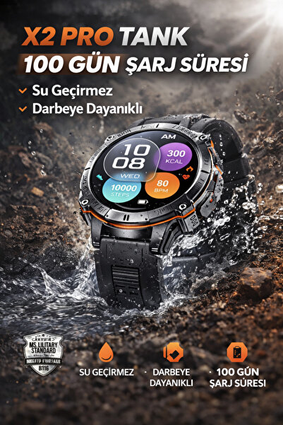 asfteknoloji X2 Pro Tank 100 Gün Şarj Süresi Suya ve Darbeye Dayanıklı