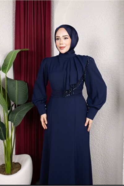 Elif Artar Aslı abiye lacivert