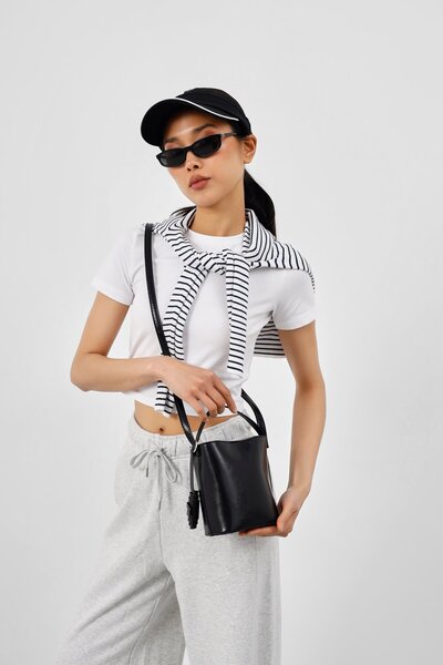 Shule Bags Τσάντα χιαστί Amore Minimal Μαύρη