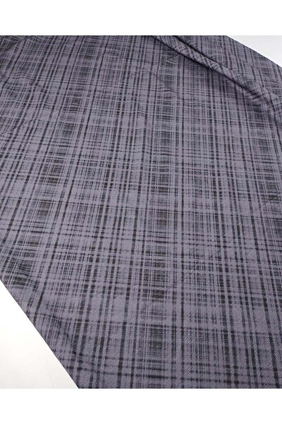 Kumaş Parça Ύφασμα ζέρσεϊ με ζαρωμένη υφή σε γκρι καπνιστά χρώματα 150x175εκ.