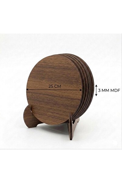 MRX -HOME 25 CM 6’lı Yuvarlak MDF Nihale Seti | Pasta Sunum Tencere Altlığı +...