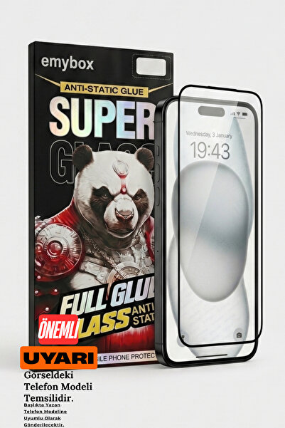 emybox Huawei Y6 2019 Antistatic Tam Kaplayan Premium 5D Kırılmaz Cam Ekran K...
