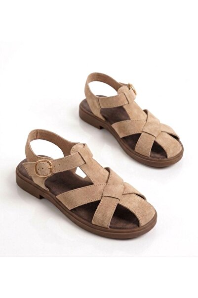 MAYA SHOES Kadın Sandalet Rahat Önü Kapalı Tokalı Yazlık Sandalet