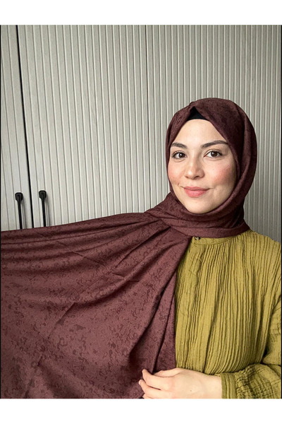 HAREM SCARF Gold Silvia Shawl Bitter Brown