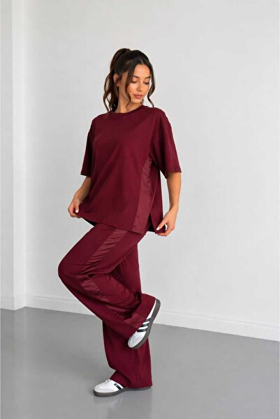 Motiv Paraşüt Şeritli Oversize T-Shirt /Pantolon Eşofman Takımı
