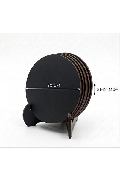 MRX -HOME 30 CM 6’lı Yuvarlak MDF Nihale Seti | Büyük Pasta Sunum Tencere Alt...