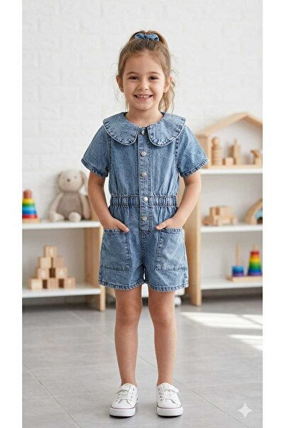 MonAlisa Kids Kız Çocuk Taşlı Kot Tulum