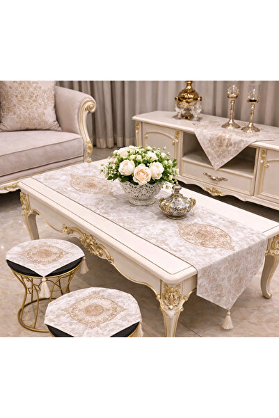 Ceki Home Σετ Σαλονιού Σετ Runner Velvet Cappiçino Χρώμα 4 Τεμάχια Χωρίς Ραφέ...
