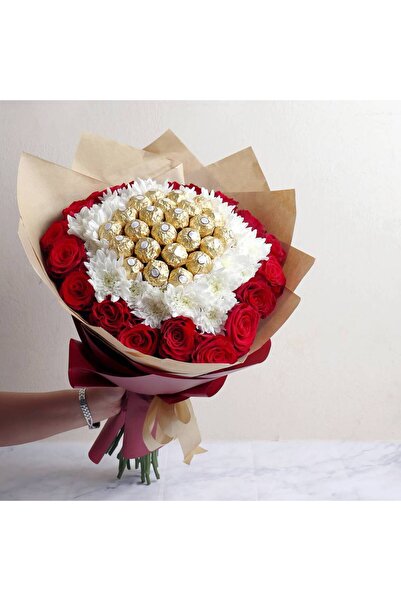 OCMS Roses Bouquet with Ferrero Rocher chocolate