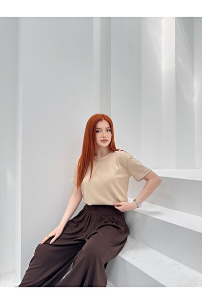 modayaselam Λευκό Basic T-Shirt με λαιμόκοψη