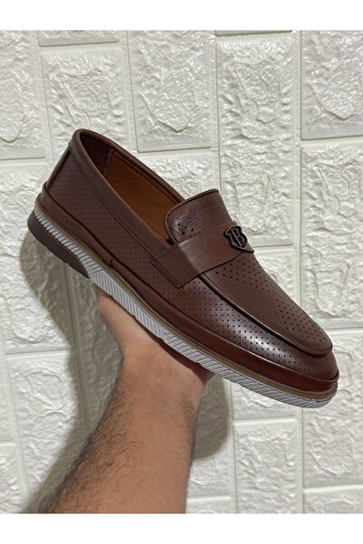 Greyybull Shoes أحذية رجالية يومية من الجلد باللون البني