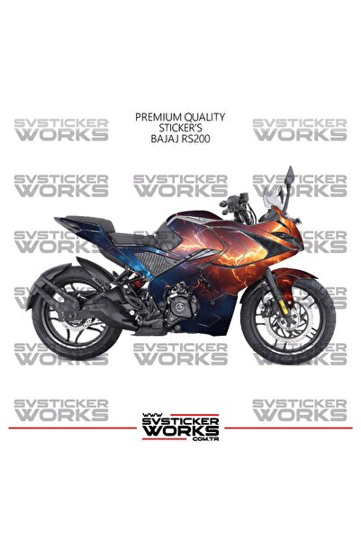 ARONA Bajaj Rs200 Kaplama Sticker Kırmızı Ve Mavi Şimşek Design Motor Kaplama...