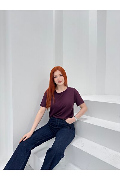 modayaselam Λευκό Basic T-Shirt με λαιμόκοψη