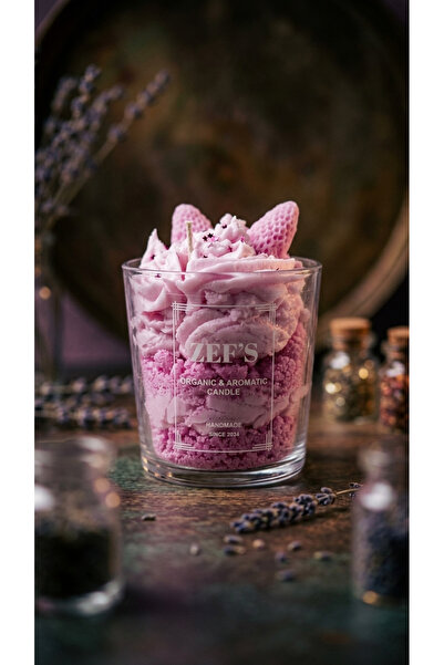 ZEFS CANDLE ZEF'S CANDLE SOYA WAX KREMALI ÇİLEKLİ KOKULU BARDAK MUM