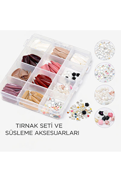 MAQYA KOZMETİK 100'lü Badem Takma Tırnak Yapıştırıcısı Fırçalı Tips Yapıştırı...