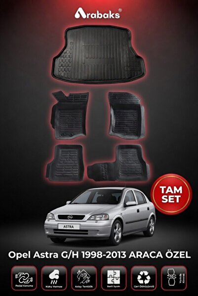 Arabaks OPEL ASTRA G/H 1998-2013 Araca Özel Havuzlu Paspas ve Bagaj Havuzu Tam Seti
