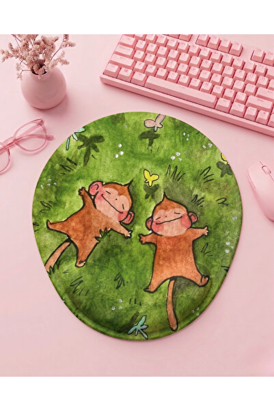 matizya Sevimli Maymunlar Tasarımlı Bilek Destekli Mousepad
