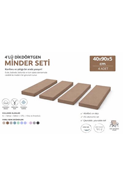 Remege Spor Malzemeleri 4 Adet 40x90x5 Minder, Bahçe Minderi, Dekorasyon Mind...