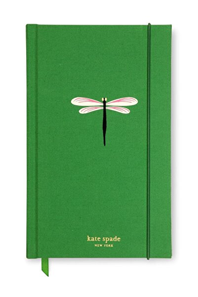 kate spade new york Large Green Fabric Hardcover Notebook, 168 Ruled Pages, D...