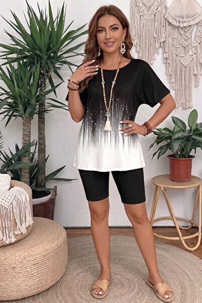 Modayakamoz New Season Women's Short Sleeve Crew Neck Patterned Diver Blouse ...