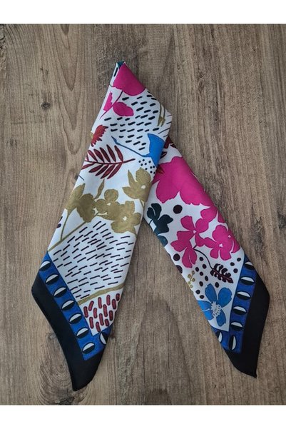Zelayn Eșarfă bandană bleumarin cu model floral