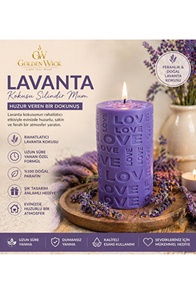 MORESUN Golden Wick “Lavanta ” Kokusu Silindir Mum