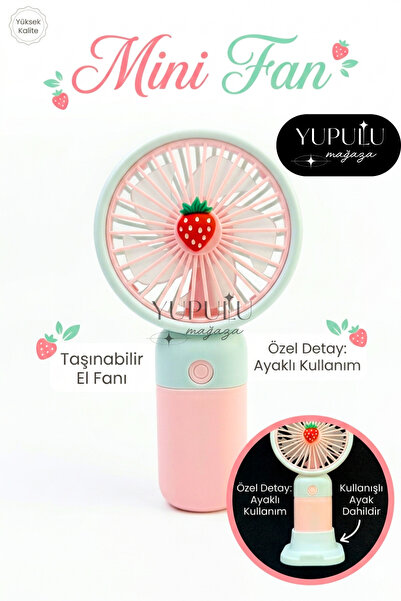 YUPULU Mini Taşınabilir Sessiz El Fanı – Meyve Temalı Fan Şarjlı El Vantilatö...